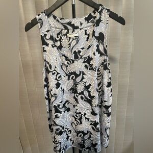 Anne Klein Black and White Paisley Blouse